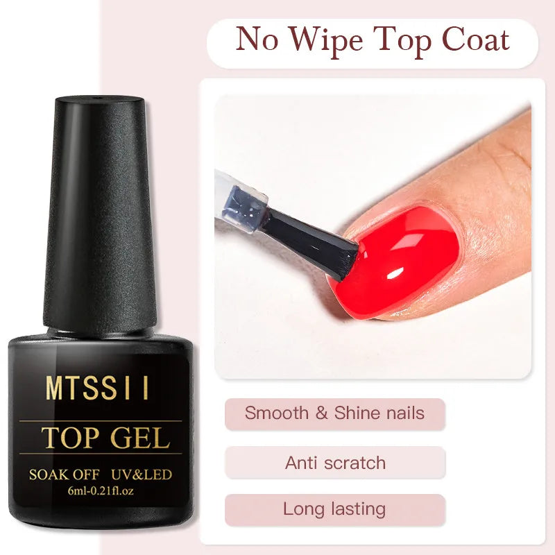 6ml Nail Polish Top Coat UV Gel Nail Polish No Wipe Top