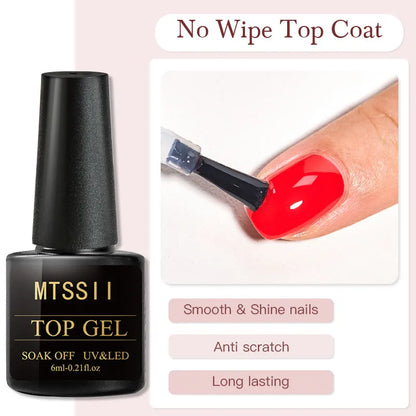6ml Nail Polish Top Coat UV Gel Nail Polish No Wipe Top