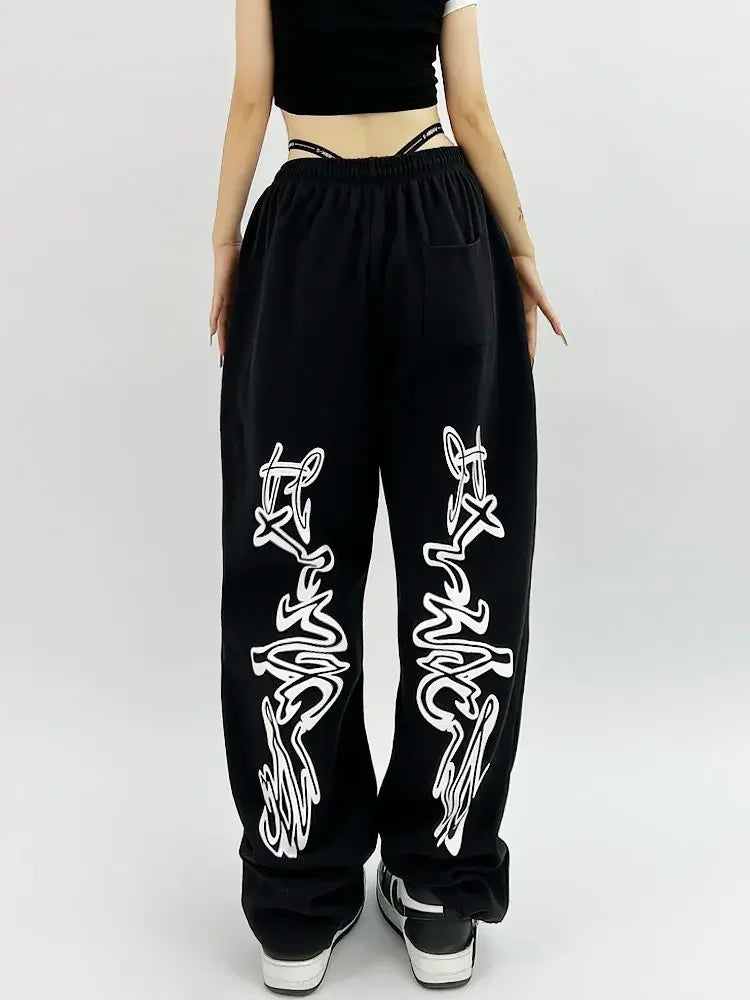 Gothic Jogginghose Hip Hop Oversize Harajuku Grunge Grafik 