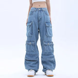 Tasche Einfarbig Overalls Jeans frauen Y2K Street Retro