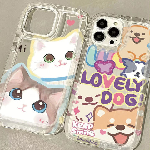 Cartoon Lovely Cat Dog Case for iPhone