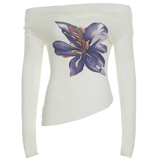 Korean Fashion Slim-Fit Long Sleeve Asymmetric