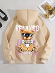 Women's Bear Print Fleece Hoodie