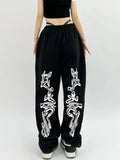 Gothic Black Jogging Sweatpants Oversize