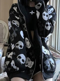 Hooded Sweatshirt New Baggy Skull Print Hoodie Women