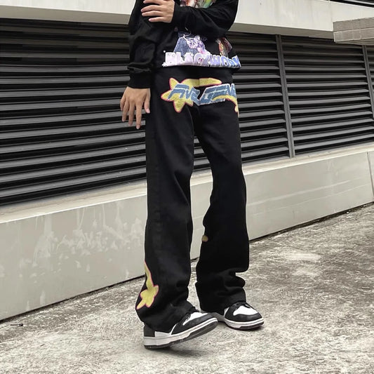 Y2K Vibes: Distressed New Jeans for Retro Streetwear