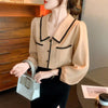Womens Chiffon Blouse Long Sleeve Dressy Top Elegant Work Casual