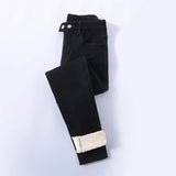 Winter Thick Velvet Women High Waist Skinny Jeans