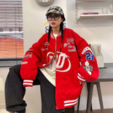 American Style Letters Embroidered Jackets Women's Street Fashion Pilot Baseball Uniform