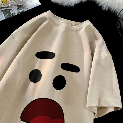 High Street Fashion Tee Women Oversize Fun Expression Top