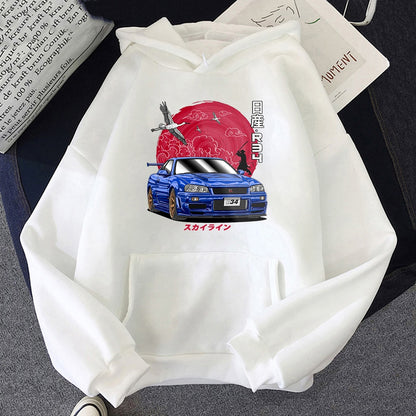 Hoodie Men Sweatshirts for Car Japanese Streetwear