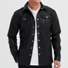Mens PU Leather Shirt Long Sleeve Elastic Police Style Top
