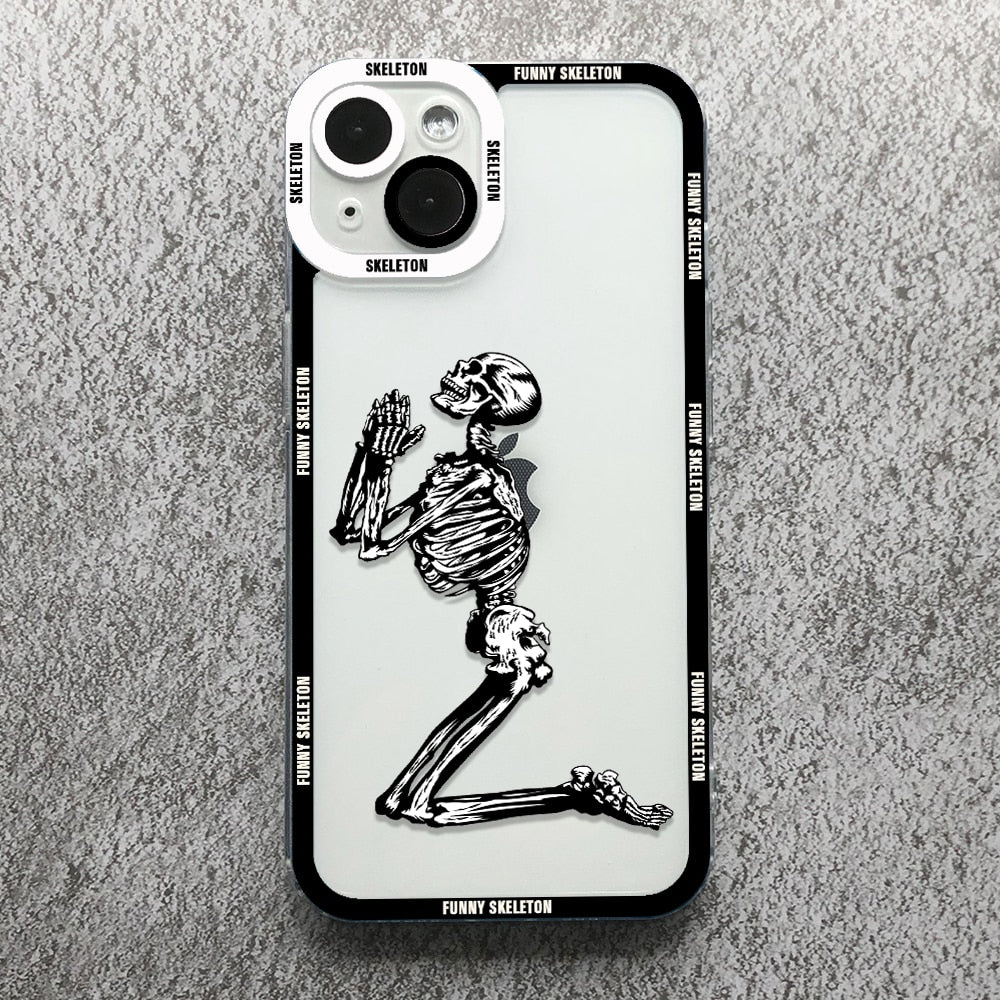 Skeleton Phone Case For iPhone  Transparent Cover