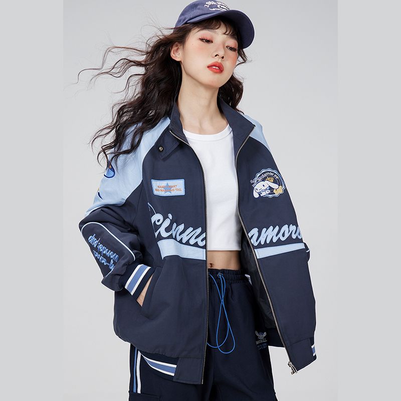 Jacke Frauen Vintage Streetwearr Baseball Uniform Anzüge Cartoon Winter