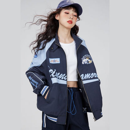 Jacket Women Vintage Streetwearr Baseball Uniform Suits Cartoon Winter