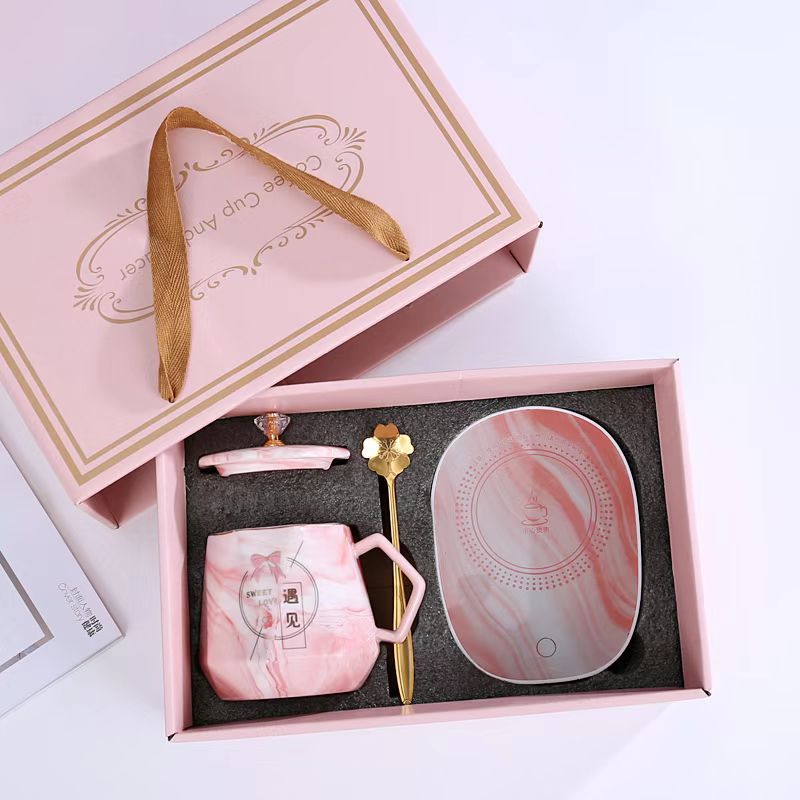 Ceramics Mugs With Lid Coffee Cup Usb Coaster Warmer Pad Constant