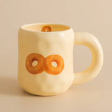 1pc 480ml Ceramic Mug with Spoon and Lid Cute Ceramic Coffee