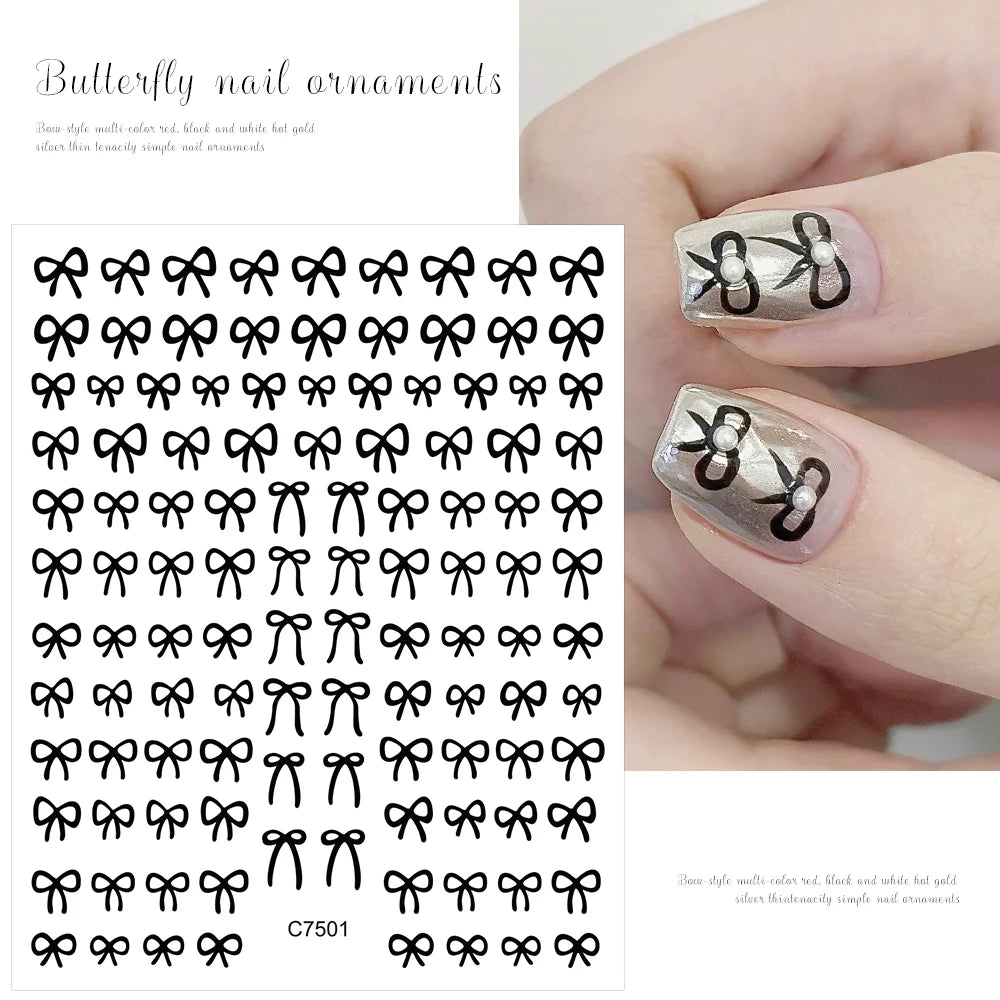 3D Gold Heart Nail Art Stickers