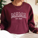 Mama Est 2024 Sweatshirt Mothers Comzy Crewneck