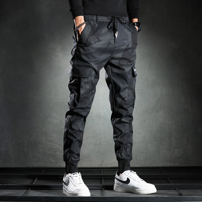 Sweatpants Men Camouflage Elasticity Military Cargo Pants Drawstring Multi Pockets