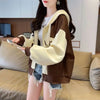 Womens Lightweight Hooded Baseball Jacket Loose Varsity Top