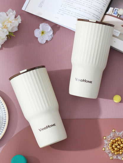 Becher mit Deckel, wiederverwendbarer Kaltwasserbecher aus Kunststoff, Kaffeebecher