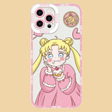 Sailor Moon Girl Weiche Silikonhülle für iPhone, transparente Rückseite