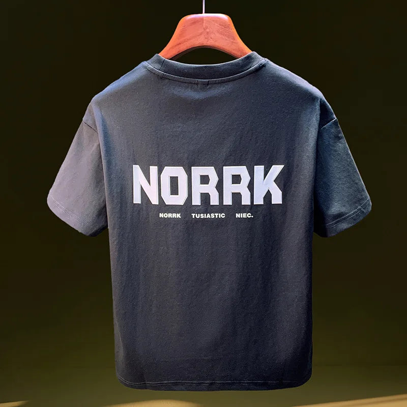 Men's Summer Letter Print T-Shirt Loose Casual Comfortable Top