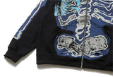 Skull Print Zip Hoodie High-Quality Streetwear