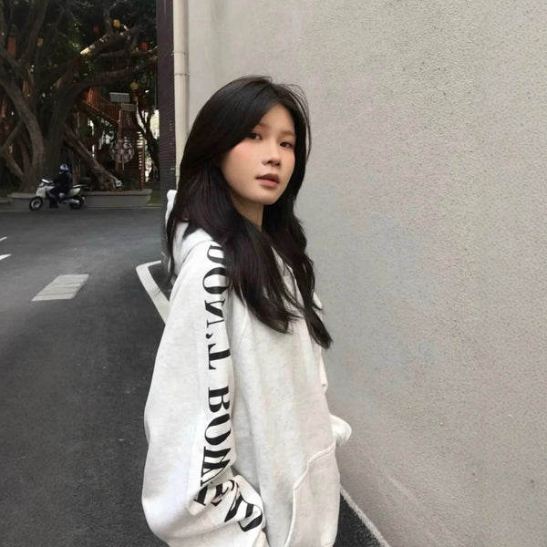 Womens Oversized Hoodie Fleece Lined Letter Print 3D Graphic Fall