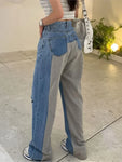 Autumn Winter Jeans Long Pant Women Hole Fashion Patchwork