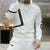 Men Color Block Long Sleeve Tee Quarter Zip Loose Casual Pullover