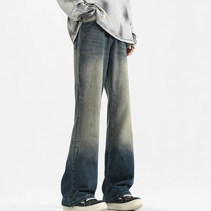 Men's Loose Fit Retro Denim Jeans High Street Pants