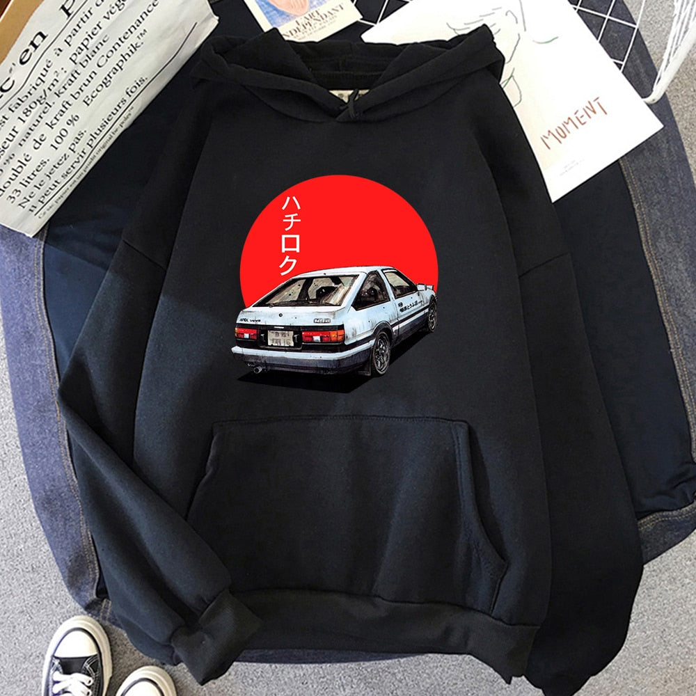 Männer Hoodie Harajuku Cartoon Auto Mode Pullover