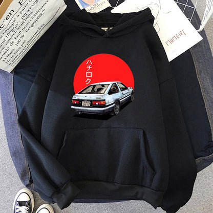 Männer Hoodie Harajuku Cartoon Auto Mode Pullover