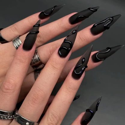 Gothic Drip Nail Art