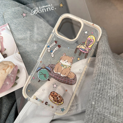 Cartoon Cat Transparent iPhone Case Shockproof