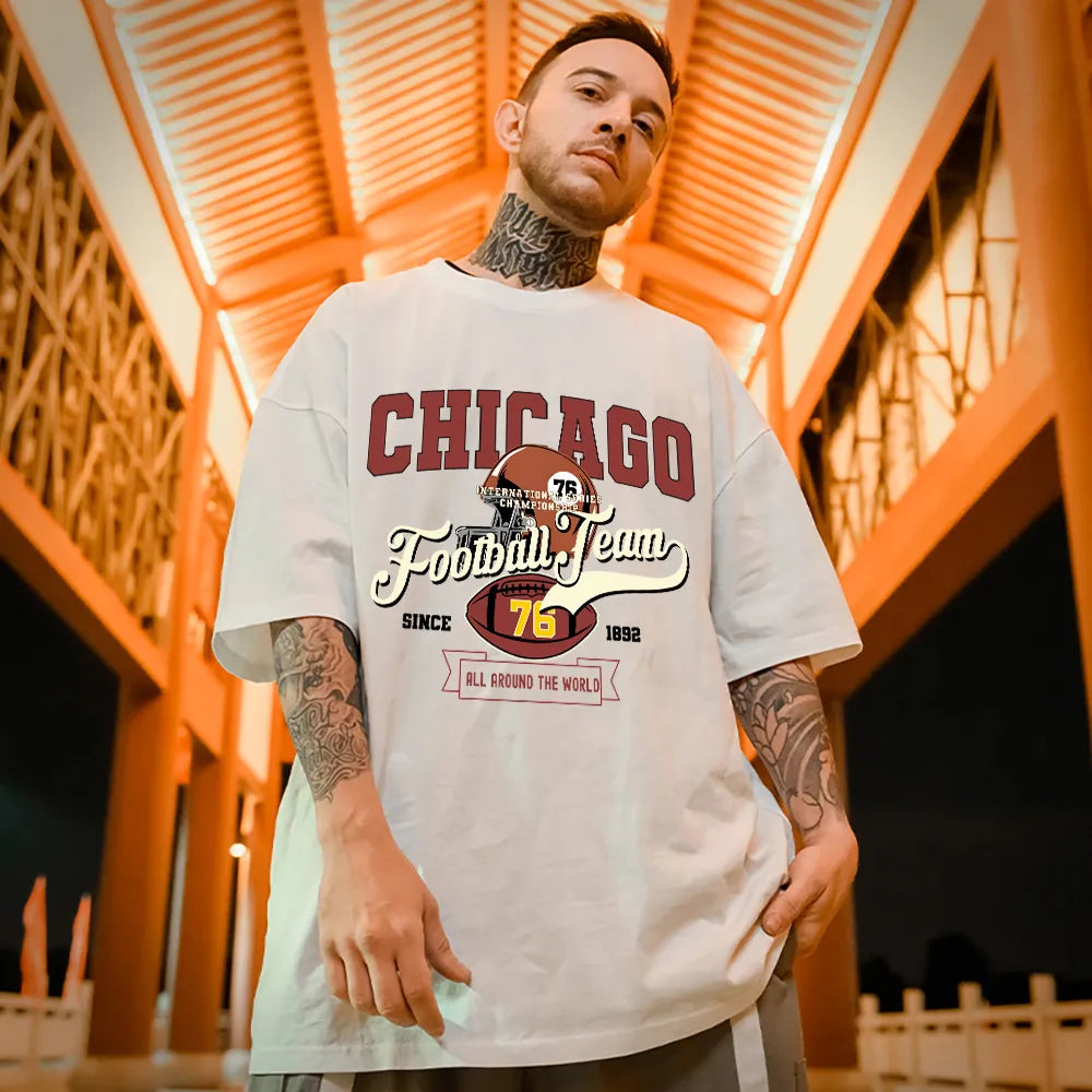 Vintage Cotton T-Shirts Street Hip Hop Male Cotton Short Sleeve