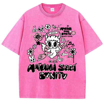 Devil Angel Snake Print Women's Summer Shirt Vintage Breathable Streetwear