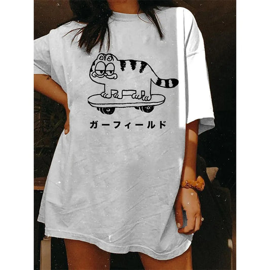 Women's Funny Cat Printing Tees