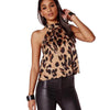 Women Blouses Leopard Print Ladies Shirts And Tops Sleeveless Tops