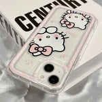 Sanrio Ins Hello Kitty Pink Edge Case For Iphone Y2k Clear Silicone Anti-fall