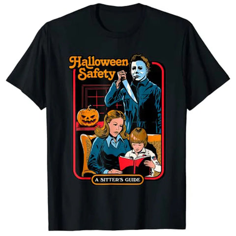 Halloween Safety Family Guide TShirt Casual Fashion Tops Harajuku Graphic Oversized T Shirt