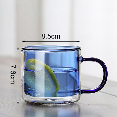 250ml Double-layer Glass Water Cups Wine Drinking Tumbler