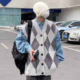 Fashionable V-neck Casual Cardigan Vest For Men Loose Comfortable And