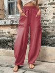 High Waisted Women's Harem Pants with Pockets Casual Beach Baggy Trousers