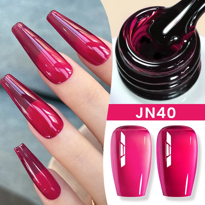 Jelly Nude Gel Nail Polish 10ml Light Pink Peach Translucent Color UV
