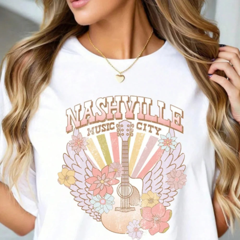Nashville Graphic Tee Women's Plus Size Summer Tshirt