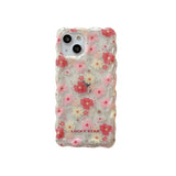 lovely floral print transparent shockproof case for iphone silicone cover