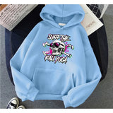 Skull Print Women's Hip Hop Hoodie Harajuku Streetwear Winter